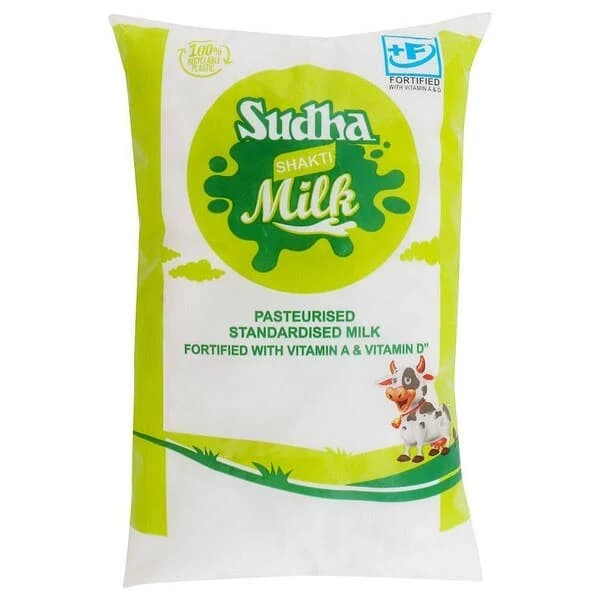 Sudha Pasteurised Standardised Milk 1000ml Pouch - Image 1